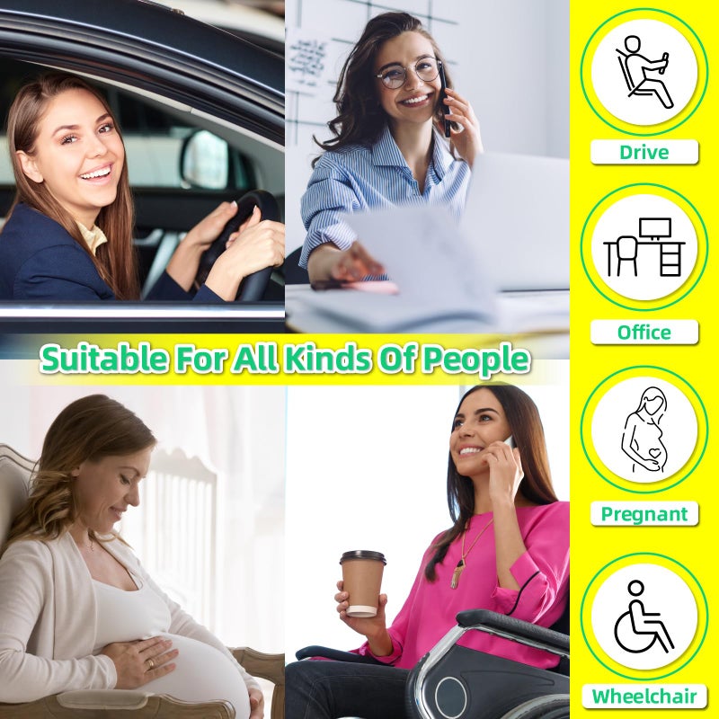 kingphenix Car Seat Cushion with Back Support Pillow: Enhanced Comfort Memory Foam Design for Pain Relief  Ideal for Drivers and Office Use - Ergonomic Lumbar Comfort for Long Sitting - Black - Image 4